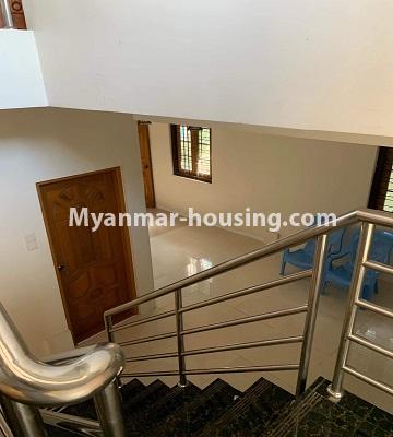 Myanmar real estate - for rent property - No.4610 - Furnished landed house for rent near Thanlyin Bridge, Thanlyin! - stair view