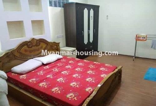 Myanmar real estate - for rent property - No.4613 - Furnished three bedroom condominium room for rent near Hledan Junction! - master bedroom view