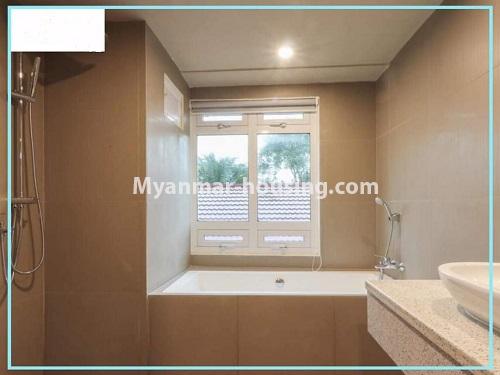 Myanmar real estate - for rent property - No.4614 - One bedroom Sein Lae Aung condominium room for rent in Yankin! - bathroom view