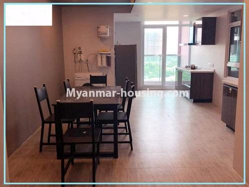 Myanmar real estate - for rent property - No.4614 - One bedroom Sein Lae Aung condominium room for rent in Yankin! - dining area view