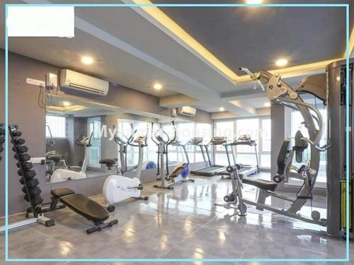 Myanmar real estate - for rent property - No.4614 - One bedroom Sein Lae Aung condominium room for rent in Yankin! - gym view