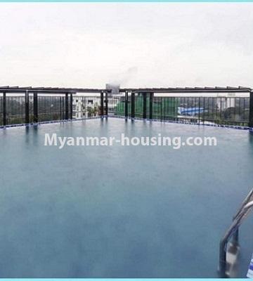 ミャンマー不動産 - 賃貸物件 - No.4615 - Two bedroom Sein Lae Aung condominium room for rent in Yankin! - swimming pool view