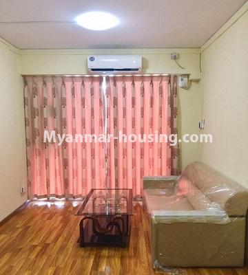 Myanmar real estate - for rent property - No.4618 - Two bedroom Yatana Hninzi condominium room for rent in Dagon Seikkan! - living room view