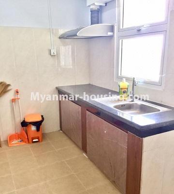 Myanmar real estate - for rent property - No.4618 - Two bedroom Yatana Hninzi condominium room for rent in Dagon Seikkan! - kitchen view