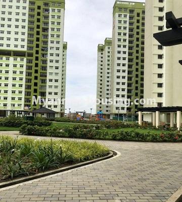 Myanmar real estate - for rent property - No.4618 - Two bedroom Yatana Hninzi condominium room for rent in Dagon Seikkan! - building compound view