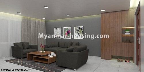 Myanmar real estate - for rent property - No.4619 - Cosy Sanchaung Garden Condominium Pent House with three bedrooms for rent in Sanchaung! - anothr view of living room