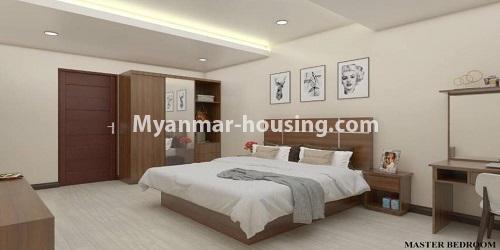 ミャンマー不動産 - 賃貸物件 - No.4619 - Cosy Sanchaung Garden Condominium Pent House with three bedrooms for rent in Sanchaung! - bedroom 1 view