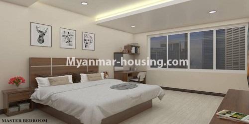 ミャンマー不動産 - 賃貸物件 - No.4619 - Cosy Sanchaung Garden Condominium Pent House with three bedrooms for rent in Sanchaung! - bedroom 2 view