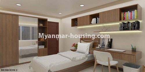 ミャンマー不動産 - 賃貸物件 - No.4619 - Cosy Sanchaung Garden Condominium Pent House with three bedrooms for rent in Sanchaung! - bedroom 3 view