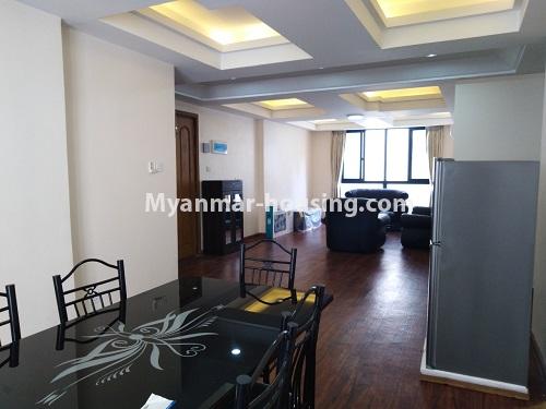 မြန်မာအိမ်ခြံမြေ - ငှားရန် property - No.4622 - အလုံတွင် ပရိဘောဂပါသော သဇင်ကွန်ဒိုခန်းငှားရန်ရှိသည်။another view of living room