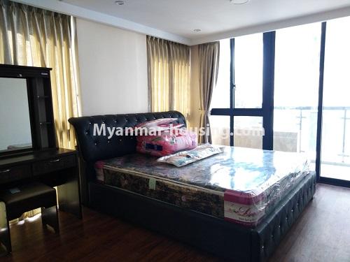 Myanmar real estate - for rent property - No.4622 - Furnished Thazin Condominium room for rent in Ahkibe! - master bedroom 1 view
