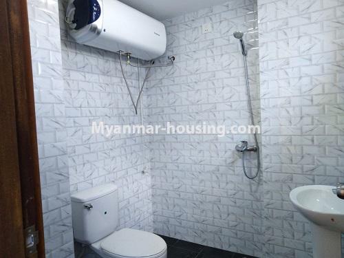 Myanmar real estate - for rent property - No.4622 - Furnished Thazin Condominium room for rent in Ahkibe! - bathroom view