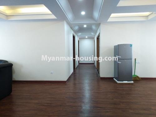 Myanmar real estate - for rent property - No.4622 - Furnished Thazin Condominium room for rent in Ahkibe! - corridor view