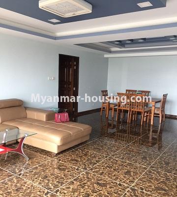 Myanmar real estate - for rent property - No.4624 - Furnished Space Condominium with three bedrooms for rent in Yankin! - anothr view of living room
