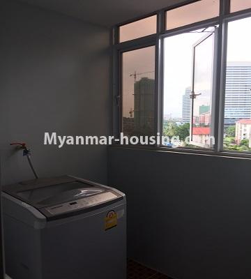 Myanmar real estate - for rent property - No.4624 - Furnished Space Condominium with three bedrooms for rent in Yankin! - washing machine view