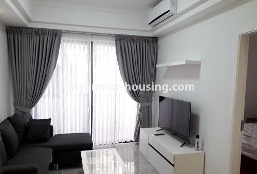 Myanmar real estate - for rent property - No.4625 - Two bedroom Malikha Housing room for rent in Thin Gann Gyun! - living room view