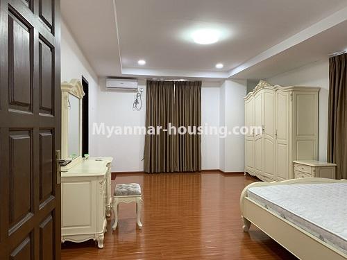 Myanmar real estate - for rent property - No.4626 - Furnished Sinmin Condominium room for rent in Ahlone! - master bedroom view