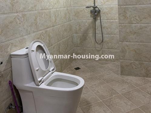 Myanmar real estate - for rent property - No.4626 - Furnished Sinmin Condominium room for rent in Ahlone! - bathroom view
