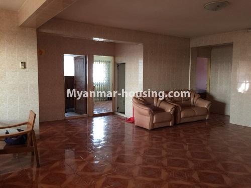 Myanmar real estate - for rent property - No.4628 - Three bedroom Golden Gate Tower room for rent in Pazundaung! - another view of living room