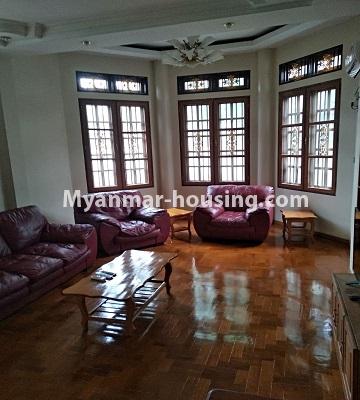 Myanmar real estate - for rent property - No.4630 - Two storey landed house with five bedrooms for rent in Thin Gann Gyun! - living room view