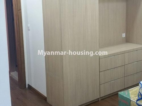 မြန်မာအိမ်ခြံမြေ - ငှားရန် property - No.4631 - အဆင့်တန်းမြင့်မြင့်နေချင်သူများအတွက် Time City Condo တွင် အခန်းငှားရန်ရှိသည်။another view of master bedroom