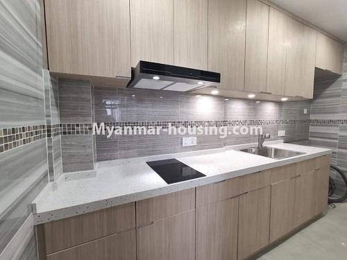 Myanmar real estate - for rent property - No.4631 - Standard Time City Condominium room for rent in Kamaryut. - another view of kitchen