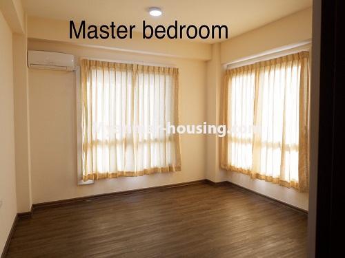 Myanmar real estate - for rent property - No.4633 - Furnished Mahar Swe Condominium room for rent in Hlaing! - master bedroom view