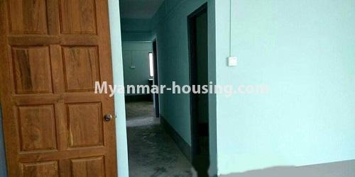 Myanmar real estate - for rent property - No.4637 - Three bedrooms apartment room for rent in Hlaing! - main door and corridor view