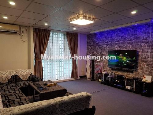 ミャンマー不動産 - 賃貸物件 - No.4639 - Three bedrooms 9 mile Ocean Condo room for rent in Mayangone! - living room view