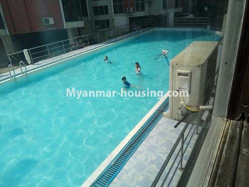 ミャンマー不動産 - 賃貸物件 - No.4639 - Three bedrooms 9 mile Ocean Condo room for rent in Mayangone! - swimming pool view