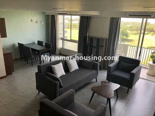 缅甸房地产 - 出租物件 - No.4640 - Duplex 2 bedrooms Top floor  Star City Condo room for rent in Thanlyin! - living room view