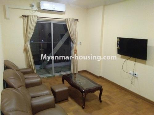 缅甸房地产 - 出租物件 - No.4642 - Furnished Room in Royal Thukha condominium for rent in Hlaing! - living room view
