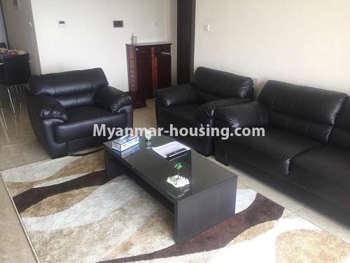 缅甸房地产 - 出租物件 - No.4644 - Two bedroom Golden City Condominium room for rent in Yankin! - another view of livng room