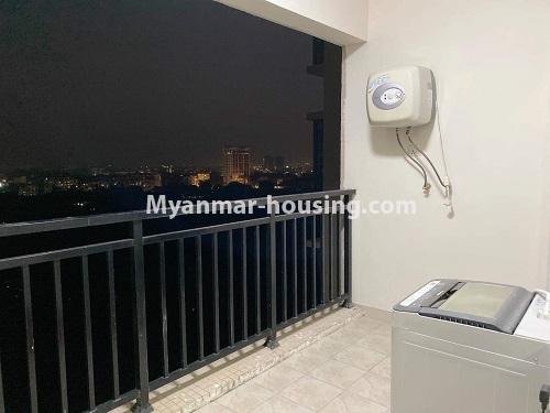 Myanmar real estate - for rent property - No.4644 - Two bedroom Golden City Condominium room for rent in Yankin! - another balcony view