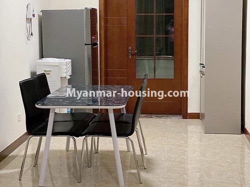 Myanmar real estate - for rent property - No.4644 - Two bedroom Golden City Condominium room for rent in Yankin! - dinning area view