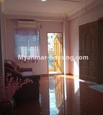 Myanmar real estate - for rent property - No.4646 - One bedroom Mini Condo room for rent near Gwa Zay, Sanchaung! - Living room view
