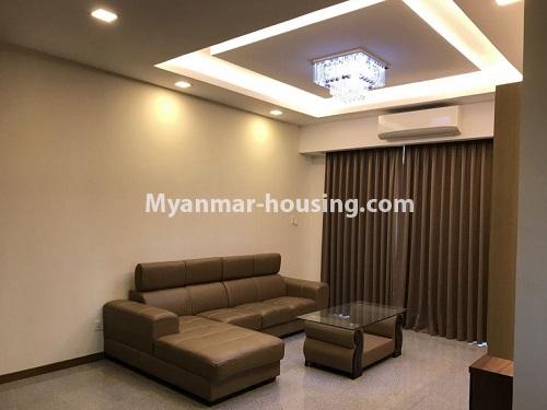缅甸房地产 - 出租物件 - No.4653 - Furnished Twin Centro Condominium room for rent in Sanchaung! - another view of living room