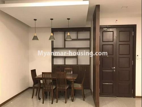 缅甸房地产 - 出租物件 - No.4653 - Furnished Twin Centro Condominium room for rent in Sanchaung! - dining area view