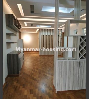 缅甸房地产 - 出租物件 - No.4658 - New Condominium Building room for rent in Hledan, Kamaryut! - anothr view of living room