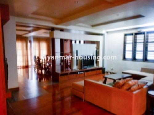 Myanmar real estate - for rent property - No.4664 - Large Condominium room for office or big family in Yangon Downtown! - living room view