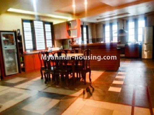 Myanmar real estate - for rent property - No.4664 - Large Condominium room for office or big family in Yangon Downtown! - dining area view