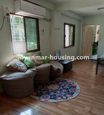 မြန်မာအိမ်ခြံမြေ - ငှားရန် property - No.4675 - စမ်းချောင်းတွင် ပြင်ဆင်ပြီး ပရိဘောဂပါသောတိုက်ခန်း ရောင်းရန်ရှိသည်။living room room area