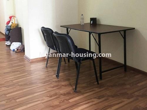 Myanmar real estate - for rent property - No.4683 - Decorated three bedroom condominium room for rent in Downtown! - dining area view