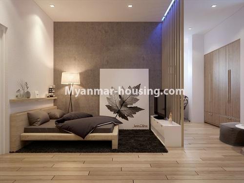 缅甸房地产 - 出租物件 - No.4692 - Three BHK serviced apartment for rent in Bahan! - master bedroom view