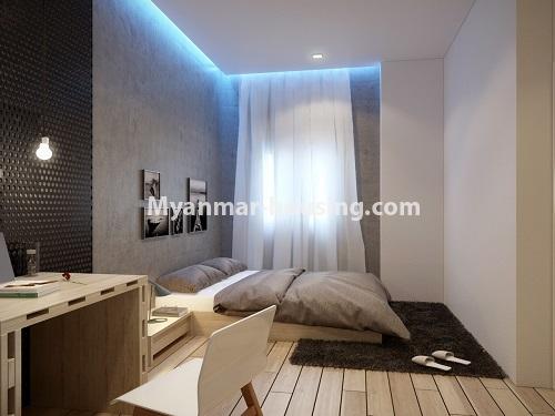 Myanmar real estate - for rent property - No.4692 - Three BHK serviced apartment for rent in Bahan! - another master bedroom view
