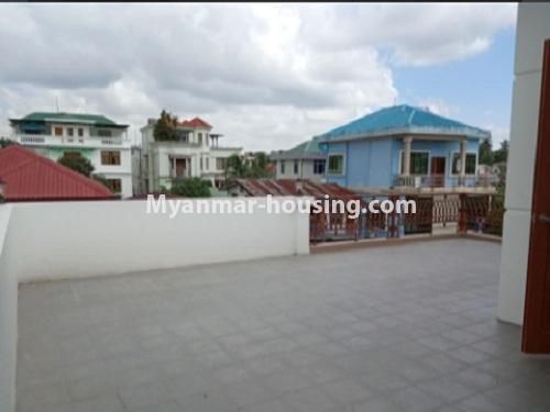 Myanmar real estate - for rent property - No.4693 - Three RC house for rent near Parami Chaw Twin Gone, Yankin Township. - top floor patio view