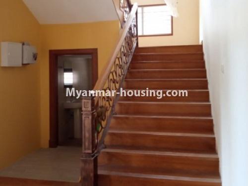 Myanmar real estate - for rent property - No.4693 - Three RC house for rent near Parami Chaw Twin Gone, Yankin Township. - stair view