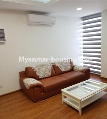 Myanmar real estate - for rent property - No.4695 - Furnished three bedrooms Royal Thukha condominium for rent in Hlaing! - Living room view