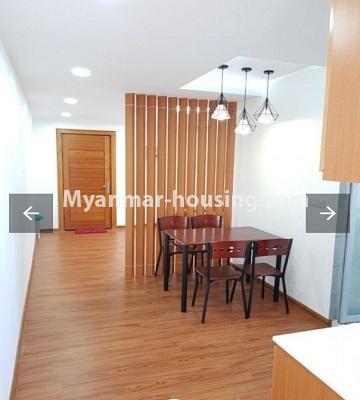 မြန်မာအိမ်ခြံမြေ - ငှားရန် property - No.4695 - လှိုင်မြို့နယ် Royal Thukha ကွန်ဒိုတွင် ပရိဘောဂပါသော အိပ်ခန်းသုံးခန်း ကွန်ဒို ငှားရန်ရှိသည်။dining area view