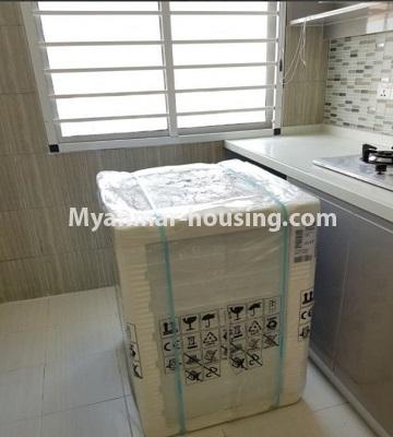 Myanmar real estate - for rent property - No.4695 - Furnished three bedrooms Royal Thukha condominium for rent in Hlaing! - kitchen view